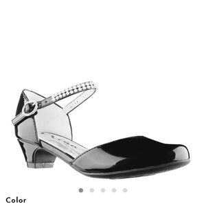 Nina Girls Cera Black Patent Rhinestone Dress Heels Shoes 13 Medium